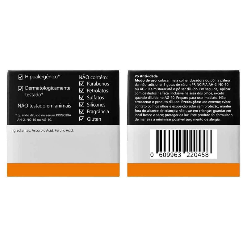 Principia 95% Vitamina C Pura + 5% Ácido Ferúlico em pó- VC-95