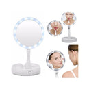 Espelho Maquiagem Aumento 10x Dupla Luz Led Organizador Usb