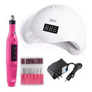 Kit Cabine Sun 5 Led 48w + Lixa Elétrica Unha Gel Acrigel Manicure