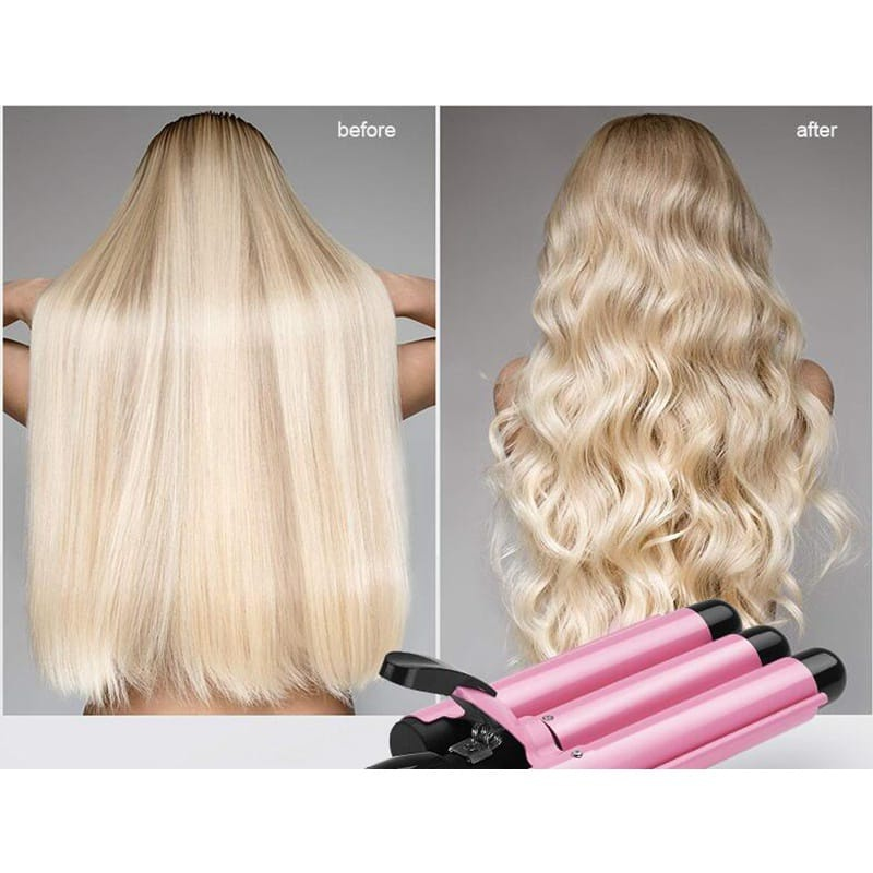 Triondas Ondulador Formador Triplo 22/25mm Modelador de Cachos Fino Onda Cabelo Cerâmica 110V/220V