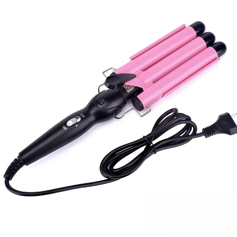 Modulador Triondas Ondulador Formador Triplo 22/25mm Modelador de Cachos Fino Onda Cabelo Cerâmica 110V/220V