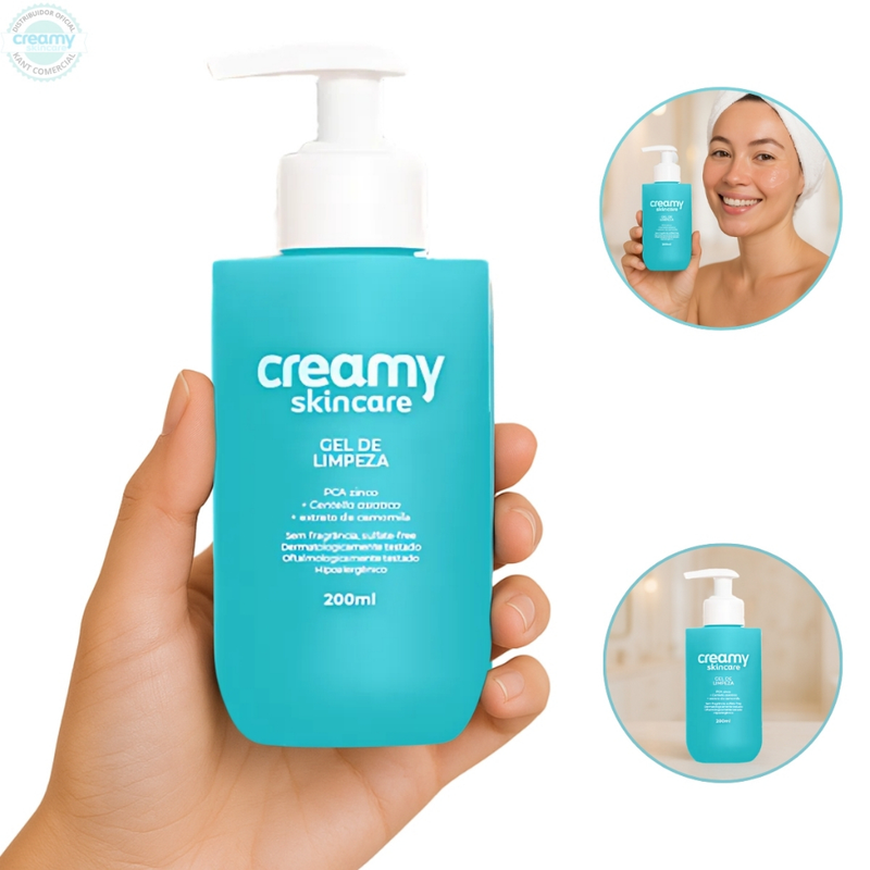 CREAMY GEL DE LIMPEZA LIMPADOR SUAVE ANTIOLEOSIDADE CREAMY