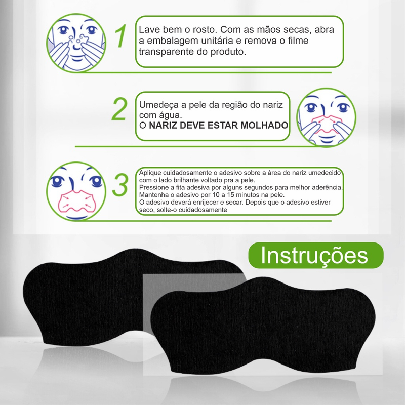  Adesivo Removedor de Cravos a Base de Carvão de Bambu Limpeza Profunda dos Poros ( kit com 10)
