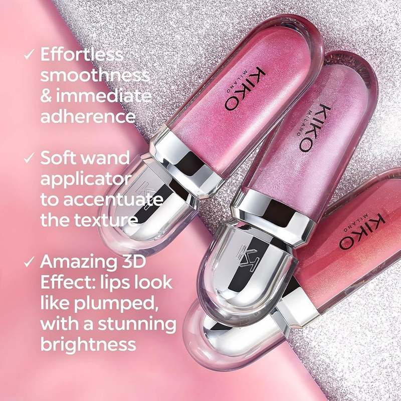 Kiko Lip Gloss 6.5ML /3D Hydra Lipgloss /Water Gloss Hidratante / Longa Duração Não Desbotante