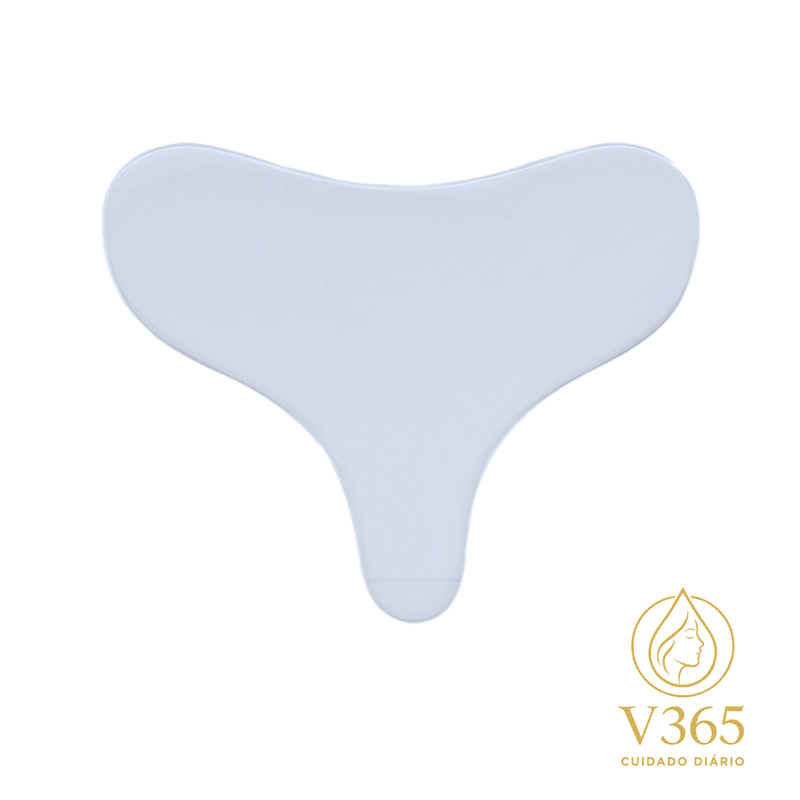 Adesivo Placa de Silicone Anti rugas para Colo e Peito Modelos Tê e Triângulo Reutilizável com Colágeno e Ação Protetora