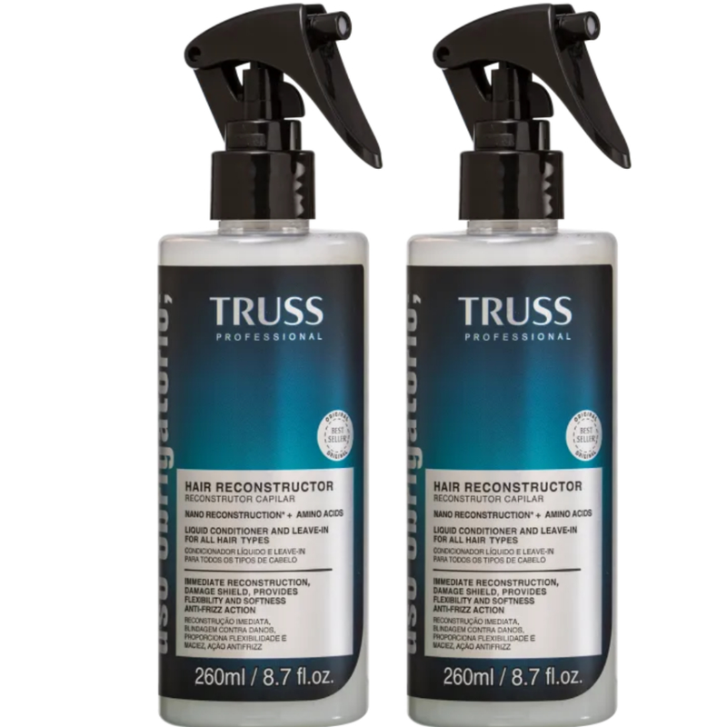 2 Uso Obrigatório Truss 260ml Tratamento Reconstrutor Protetor Térmico Restauração