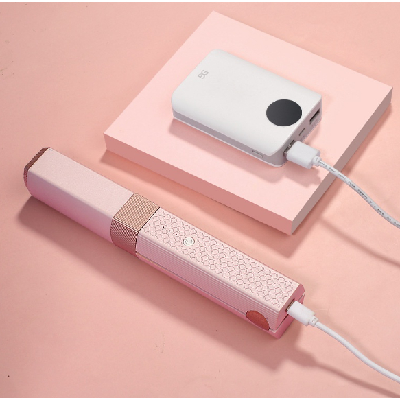 Chapinha Eletrônico Portátil Com Protetor Rosa Verde Mini Alisadora Modelador Recarregavel Sem Fio