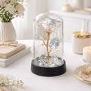 Rosa Encantada com LED Acrílico Presente Dia das Mães Namorados Mulher Rosa Eterna Decorativa