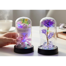 Rosa Encantada com LED Acrílico Presente Dia das Mães Namorados Mulher Rosa Eterna Decorativa