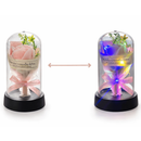 Rosa Encantada com LED Acrílico Presente Dia das Mães Namorados Mulher Rosa Eterna Decorativa