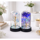 Rosa Encantada com LED Acrílico Presente Dia das Mães Namorados Mulher Rosa Eterna Decorativa