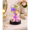 Rosa Encantada com LED Acrílico Presente Dia das Mães Namorados Mulher Rosa Eterna Decorativa