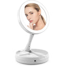 Espelho Maquiagem Aumento 10x Dupla Luz Led Organizador Usb