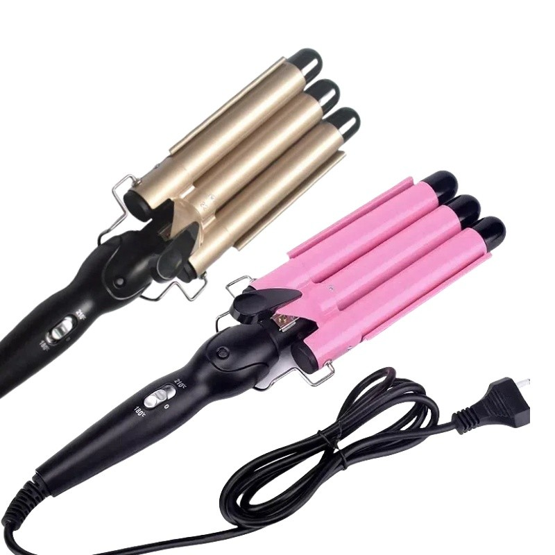 Modulador Triondas Ondulador Formador Triplo 22/25mm Modelador de Cachos Fino Onda Cabelo Cerâmica 110V/220V