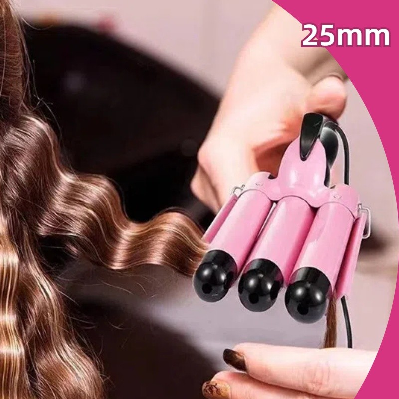Triondas Ondulador Formador Triplo 22/25mm Modelador de Cachos Fino Onda Cabelo Cerâmica 110V/220V