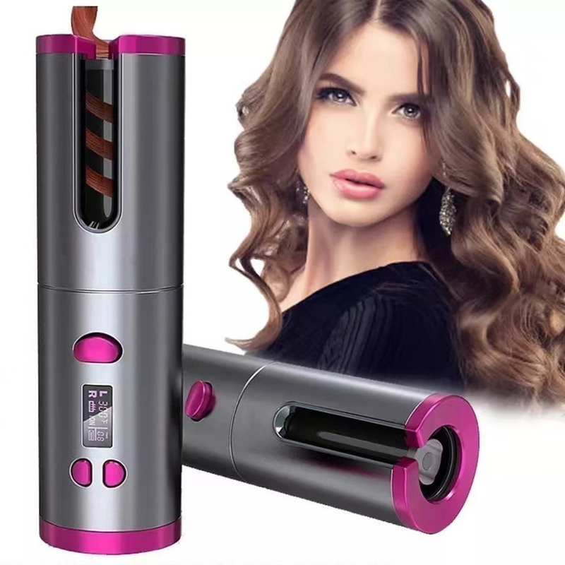 Modelador de cabelo automático sem fio com bateria recarregável de cerâmica embutida marisa