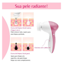  Escova Facial Elétrica Esfoliante Massageadora 
